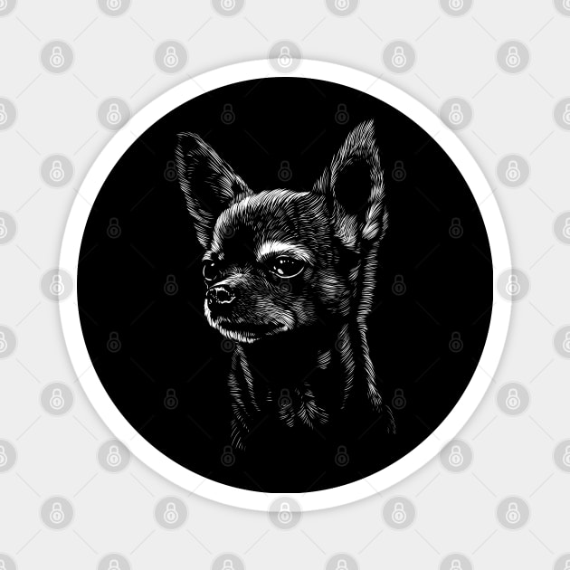 Chihuahua dog face Magnet by albertocubatas